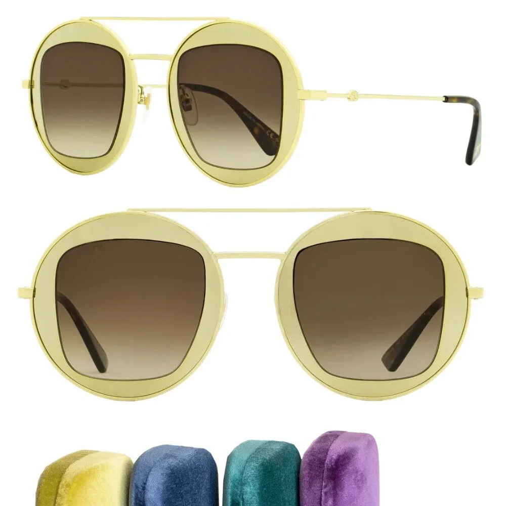 Gucci Round-Frame Metal Sunglasses - Picture 5 of 5